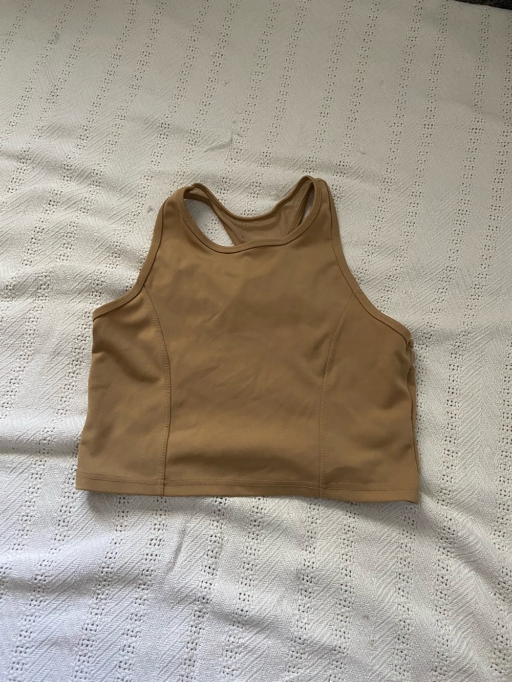 Women's Tan Racerback Crop Top